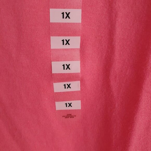Levi’s Pink Graphic Logo T-Shirt Plus Size 1X NWT Short Sleeve Cotton Tee - Picture 6 of 8
